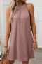 casual plus size non-stretch 6 colors crew neck solid color mini dress_Black_White_Light Green_Aqua Green_Blue_Dusty Pink