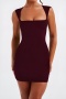 stylish slight stretch 4 colors bodycon mini dress_Black_White_Rose Red