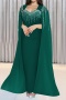 sexy plus size slight stretch rhinestone shawl style maxi dress_Black_Red_Dark Green