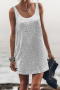 casual non-stretch 5-colors sequins sleeveless loose mini dress_Black_Magenta_Gold_Silver