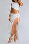 sexy slight stretch solid color one-shoulder high slit large backless maxi dress_Black_White