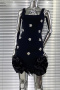 elegant slight stretch sling slim fit rhinestone decor high quality mini dress_Black
