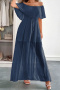 stylish slight stretch mesh 7 colors off shoulder with lined maxi dress_Black_White_Pink_Aqua Green_Sky Blue_Dark Blue