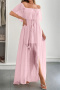 stylish slight stretch mesh 7 colors off shoulder with lined maxi dress_Black_White_Pink