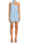 casual non-stretch solid color chiffon sling pleated mini dress with ribbon_Pink_Yellow_Sky Blue