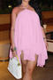 sexy non-stretch chiffon halter-neck solid color midi dress new add colors_Black_Pink