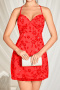 sexy slight stretch 6-colors sling mesh sequins large backless mini dress_Pink_Red