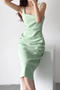 casual slight stretch square neck 13 colors sling midi dress(size run small)_Black_White_Pink_Red_Magenta_Yellow_Light Green_Aqua Green