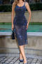 elegant slight stretch slim fit rhinestone slit backless midi dress_Black