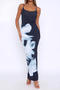 stylish slight stretch 4 colors graphic printing backless sling maxi dress_Black_Yellow_Dark Blue