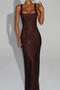 elegant slight stretch 7-colors solid color slim rhinestone backless maxi dress_Black_Pink_Red_Green_Reddish Brown