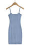 casual slight stretch simple adjustable sling tight mini dress size run small #1_Black_White_Gray_Dark Gray_Haze Blue
