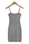 casual slight stretch simple adjustable sling tight mini dress size run small #1_Black_White_Gray