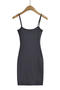 casual slight stretch simple adjustable sling tight mini dress size run small #1_Black_White_Gray_Dark Gray