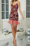 sexy non-stretch sling sequins embroidery large backless slim mini dress_Pink