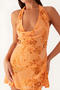 sexy non-stretch halter slim fit slit backless sequins beads decor mini dress_Pink_Magenta_Orange