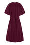 casual non-stretch 4 colors crew neck with belt two-piece set midi dress_Black_White_Rose Red