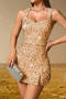 sexy non-stretch solid color slim fit slit sequins mini dress_White_Gray_Pink_Red_Green_Silver_Champagne