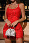 sexy slight stretch sling slim backless sequins tassel mini dress_Light Pink_Red