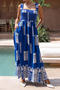 casual non-stretch sling batch printing with pocket maxi dress_White_Blue