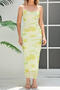 casual slight stretch 3 colors floral batch printing maxi dress_Pink_Yellow