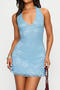 stylish slight stretch halter neck backless slim lace mini dress_Black_White_Sky Blue