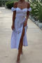 sexy non-stretch off shoulder floral batch printing backless midi dress_Pink_Light Purple