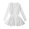 casual slight stretch 6colors solid color two-piece set mini dress(size run small)_Black_White