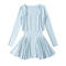 casual slight stretch 6colors solid color two-piece set mini dress(size run small)_Black_White_Gray_Pink_Sky Blue