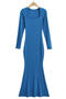 casual slight stretch square neck solid color maxi dress(size run small)_Black_Gray_Dark Gray_Pink_Yellow_Blue