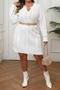 casual plus size slight stretch twist knitted sweater mini dress(no belt)_Black_White