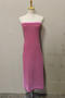 casual slight stretch stripe knitted 4 colors tube design maxi dress_Black_Pink