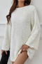 casual non-stretch 3 colors sequin bow decor mini dress_Black_White