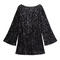 casual non-stretch 3 colors sequin bow decor mini dress_Black