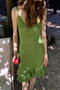 stylish slight stretch cut out knitted 4 colors backless sling mini dress_White_Yellow_Green