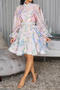 casual plus size non-stretch batch printing midi dress with base lining & belt_Light Pink