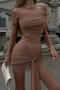 sexy slight stretch see-through mesh crew neck kink mini dress_White_Khaki