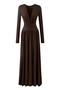sexy slight stretch deep v-neck lace trim shirring maxi dress(size run small)_Black_White_Pink_Dark Blue_Brown