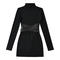 casual slight stretch half-high collar slim mini dress(size run small)_Black