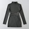 casual slight stretch half-high collar slim mini dress(size run small)_Black_Dark Gray