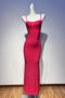 sexy slight stretch sling slim fit rhinestone decor backless maxi dress_Black_Red_Rose Red_Magenta