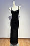 sexy slight stretch sling slim fit rhinestone decor backless maxi dress_Black