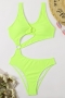 sexy 4 colors padded hollow metallic ring linked one-piece swimwear_Black_White_Magenta_Light Green