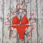 sexy 12 colors orange crochet unpadded halter-neck self-tie triangle bikini sets_Black_White_Pink_Red_Watermelon Red_Orange