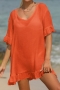 sexy 5 colors orange micro see through ruffle beach cover-up(only cover-up)_Black_White_Orange