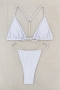 sexy 4 colors padded pearl chain backless bikini set_Black_White