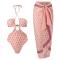 sexy floral print padded one piece swimwear with cover-up(skirt only one size)_Pink