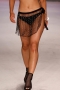 sexy mesh rhinestone pearl lace-up mini skirt cover-up(only cover-ups)_Black
