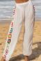 stylish 5 colors hollow crochet stitching beach pants cover-up_Black_White