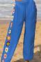 stylish 5 colors hollow crochet stitching beach pants cover-up_Black_White_Magenta_Blue